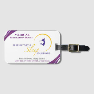 Gele aangepaste CPAP-machine ingeschakeld Bagagelabel