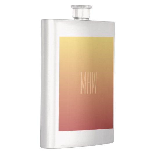 Gele aangepaste monogram rode gradiënt flacon (Rechts)