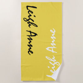 Gele Aangepaste Naam Aangepaste Beach Towel Strandlaken