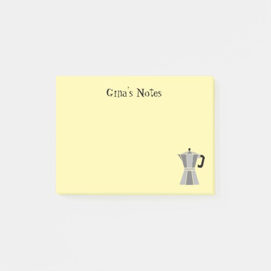Gele aangepaste post-it-notities met retro mokkapo post-it® notes (Voorkant)