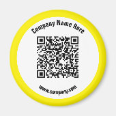Gele aangepaste QR-code en websitepromo  Magneet (Voorkant)