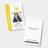 Gele aangepaste werknemer-ID Fotonaam Badge (Voor- en achterkant)