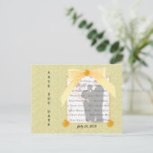 Gele aanjager sparen het Briefkaart van de Datum (Staand voorkant)