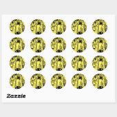 GELE AANPASBARE Sticker GELUKKIGE MONSTER (Vel)