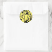 GELE AANPASBARE Sticker GELUKKIGE MONSTER (Tas)