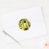 GELE AANPASBARE Sticker GELUKKIGE MONSTER (Envelop)