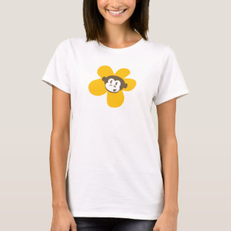 Gele aap-ventilator met rugontwerp t-shirt