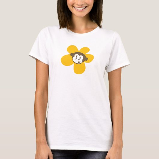 Gele aap-ventilator met rugontwerp t-shirt (Voorkant)