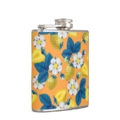 Gele aardbeien op sinaasappel heupfles (Rechts)