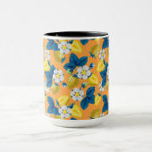 Gele aardbeien op sinaasappel mok (Midden)