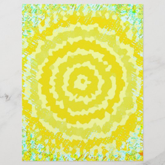Gele Abstracte Bloem Bulk Scrapbook Papier Pagina' Flyer (Voorkant)