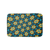 Gele Abstracte bloemen Badmat (Voorkant)