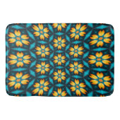 Gele Abstracte bloemen Badmat (Voorkant)