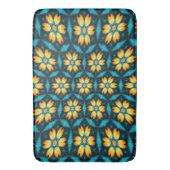 Gele Abstracte bloemen Badmat (Voorkant Verticaal)