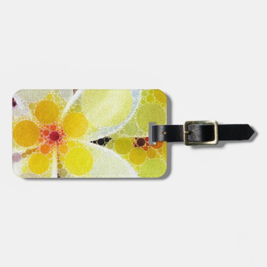 Gele Abstracte bloemen Bagagelabel (Voorkant horizontaal)
