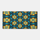 Gele Abstracte bloemen Bureaumat (Voorkant)