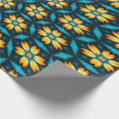 Gele Abstracte bloemen Cadeaupapier (Hoek)