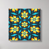 Gele Abstracte bloemen Canvas Afdruk (Voorkant)