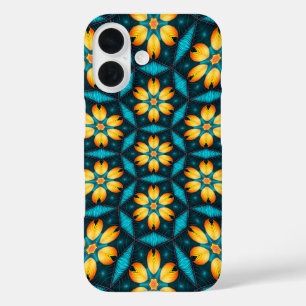 Gele Abstracte bloemen iPhone 16 Hoesje