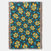 Gele Abstracte bloemen Deken (Voorkant Verticaal)