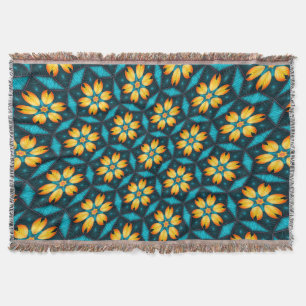 Gele Abstracte bloemen Deken