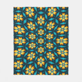 Gele Abstracte bloemen Fleece Deken (Voorkant)