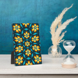 Gele Abstracte bloemen Fotoplaat