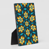 Gele Abstracte bloemen Fotoplaat (Zijkant)