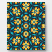 Gele Abstracte bloemen Fotoplaat (Voorkant)