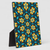 Gele Abstracte bloemen Fotoplaat (Zijkant)