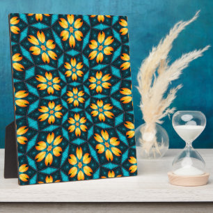 Gele Abstracte bloemen Fotoplaat