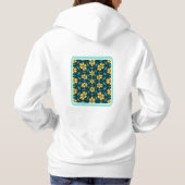 Gele Abstracte bloemen Hoodie (Achterkant)