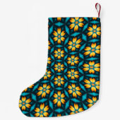 Gele Abstracte bloemen Kleine Kerstsok (Achterkant)