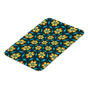 Gele Abstracte bloemen Magneet
