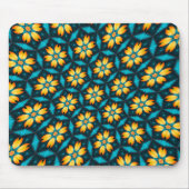 Gele Abstracte bloemen Muismat (Voorkant)