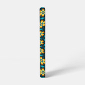 Gele Abstracte bloemen Samsung Galaxy Hoesje (Linkerkant)
