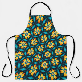 Gele Abstracte bloemen Schort