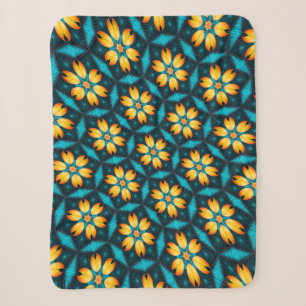 Gele Abstracte bloemen Sherpa Deken