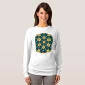 Gele Abstracte bloemen T-shirt (Voorkant volledig)