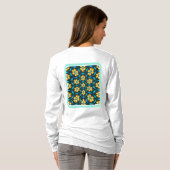 Gele Abstracte bloemen T-shirt (Achterkant volledig)