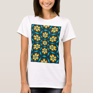 Gele Abstracte bloemen T-shirt