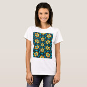 Gele Abstracte bloemen T-shirt (Voorkant volledig)