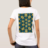 Gele Abstracte bloemen T-shirt (Achterkant)