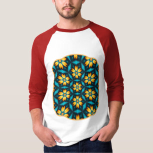Gele Abstracte bloemen T-shirt