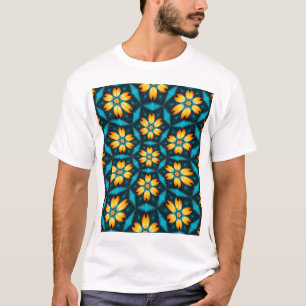 Gele Abstracte bloemen T-shirt