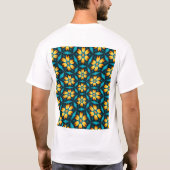 Gele Abstracte bloemen T-shirt (Achterkant)