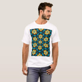 Gele Abstracte bloemen T-shirt (Voorkant volledig)
