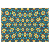Gele Abstracte bloemen Tafelkleed (Voorkant (Horizontaal))