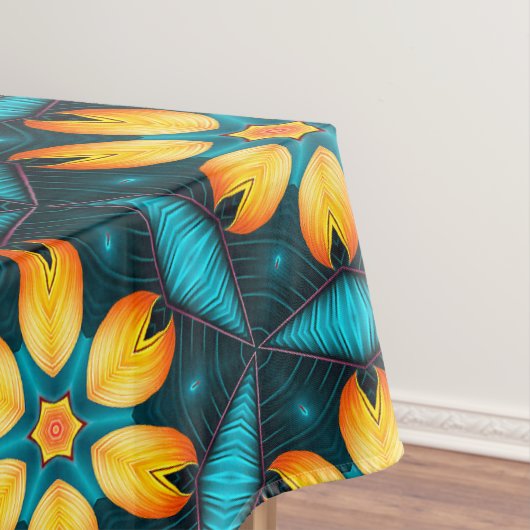 Gele Abstracte bloemen Tafelkleed (Voorbeeld)