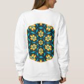 Gele Abstracte bloemen Trui (Achterkant)